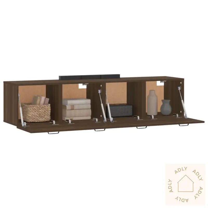 Veggskap 2 Stk Brun Eik 60X36,5X35 Cm Konstruert Tre