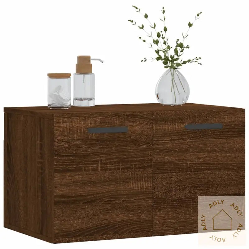 Veggskap Brun Eik 60X36,5X35 Cm Konstruert Tre