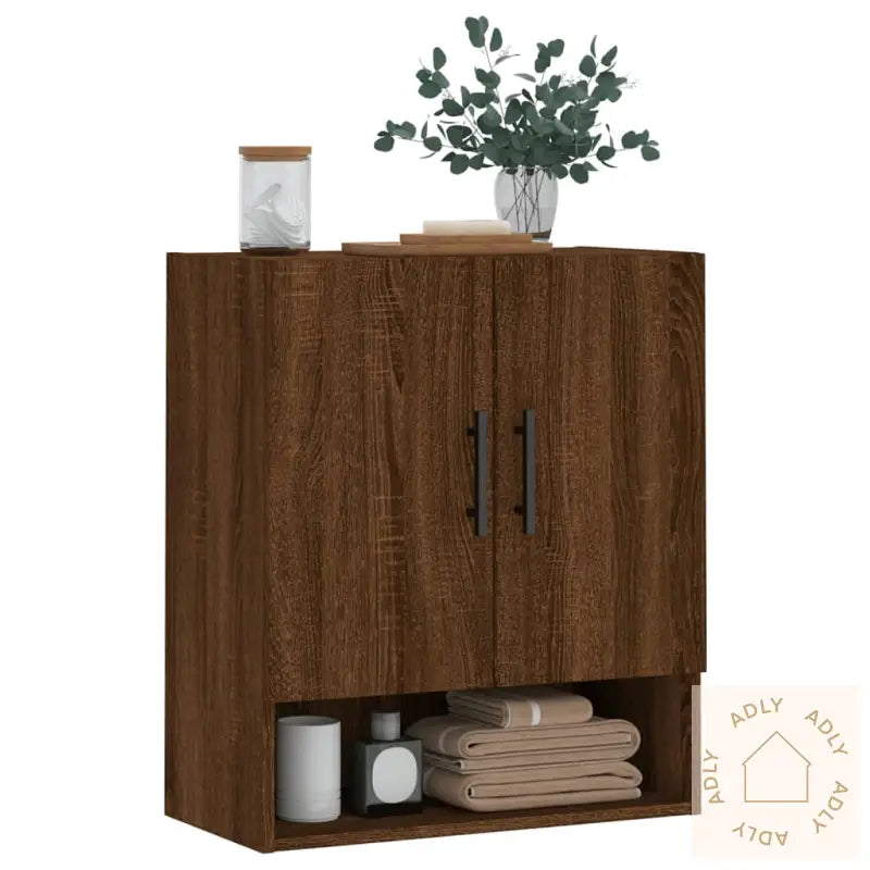 Veggskap Brun Eik 60X31X70 Cm Konstruert Tre