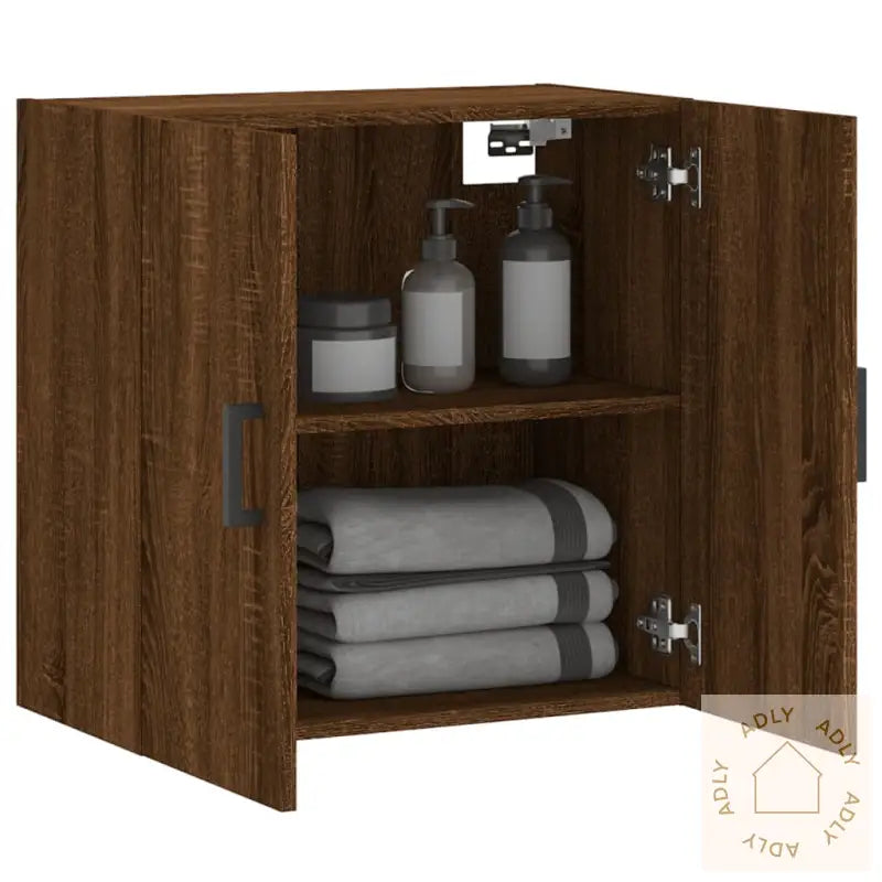 Veggskap Brun Eik 60X31X60 Cm Konstruert Tre