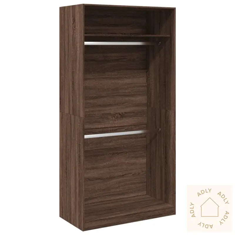 Garderobe Brun Eik 100X50X200 Cm Konstruert Tre
