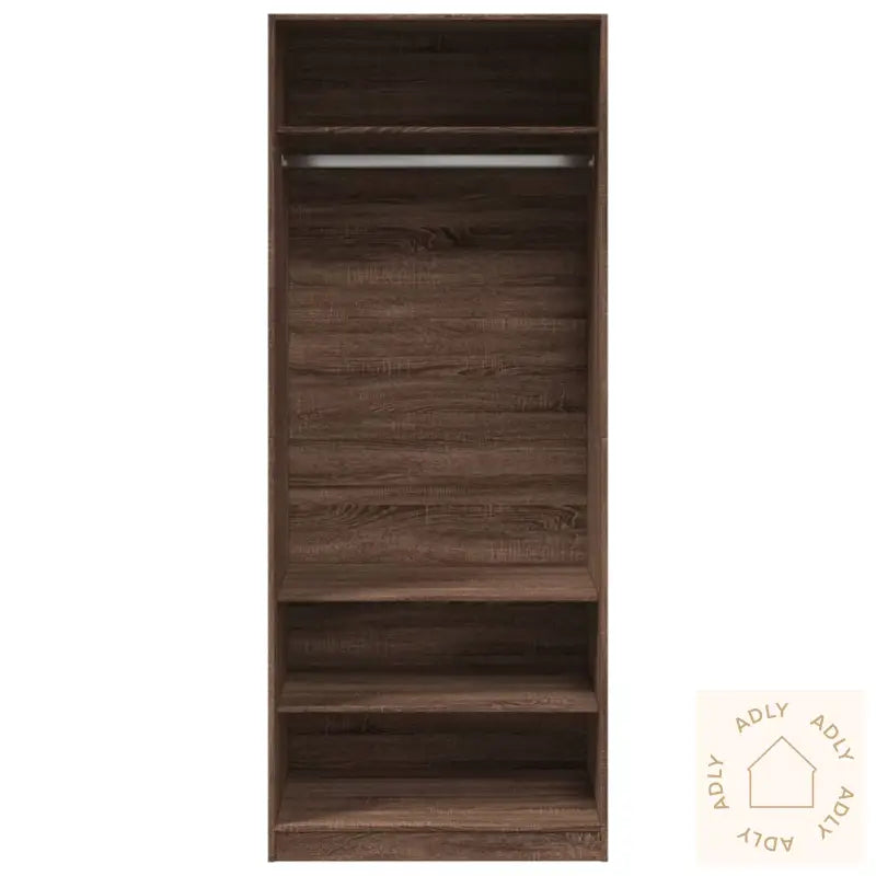Garderobe Brun Eik 80X50X200 Cm Konstruert Tre