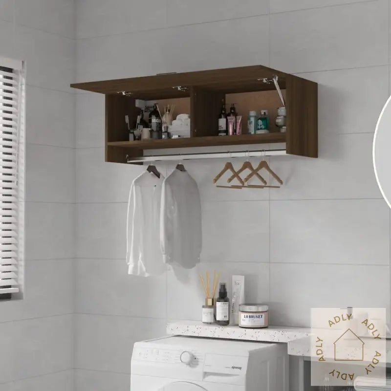 Garderobe Brun Eik 100X32,5X35 Cm Konstruert Tre