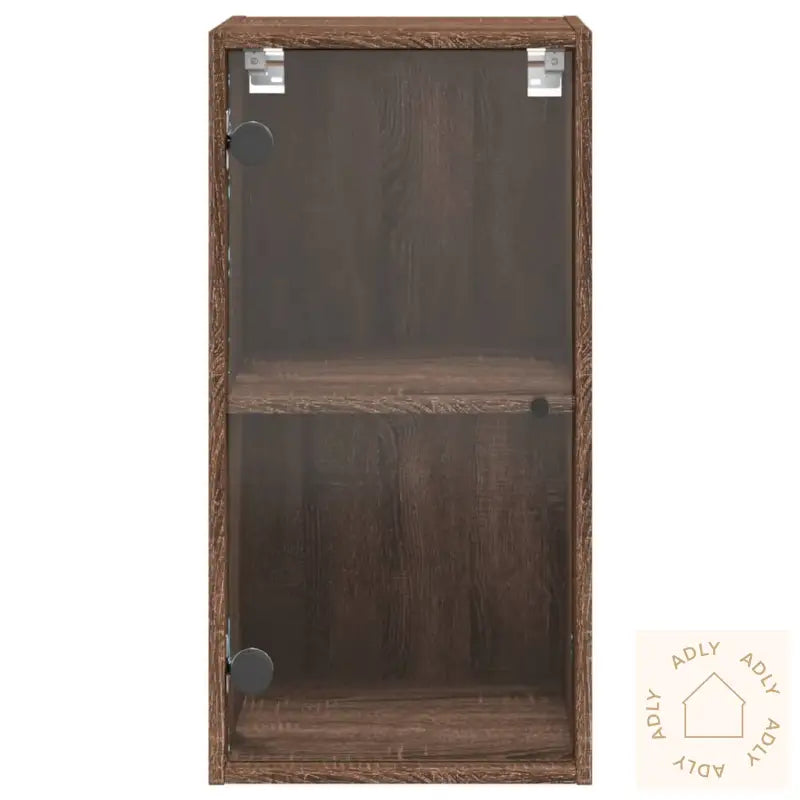 Sideskap Med Glassdører Brun Eik 35X37X68,5 Cm