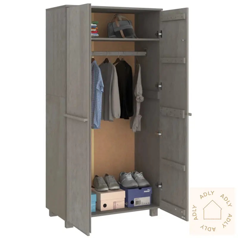 Garderobe Hamar Lysegrå 89X50X180 Cm Heltre Furu