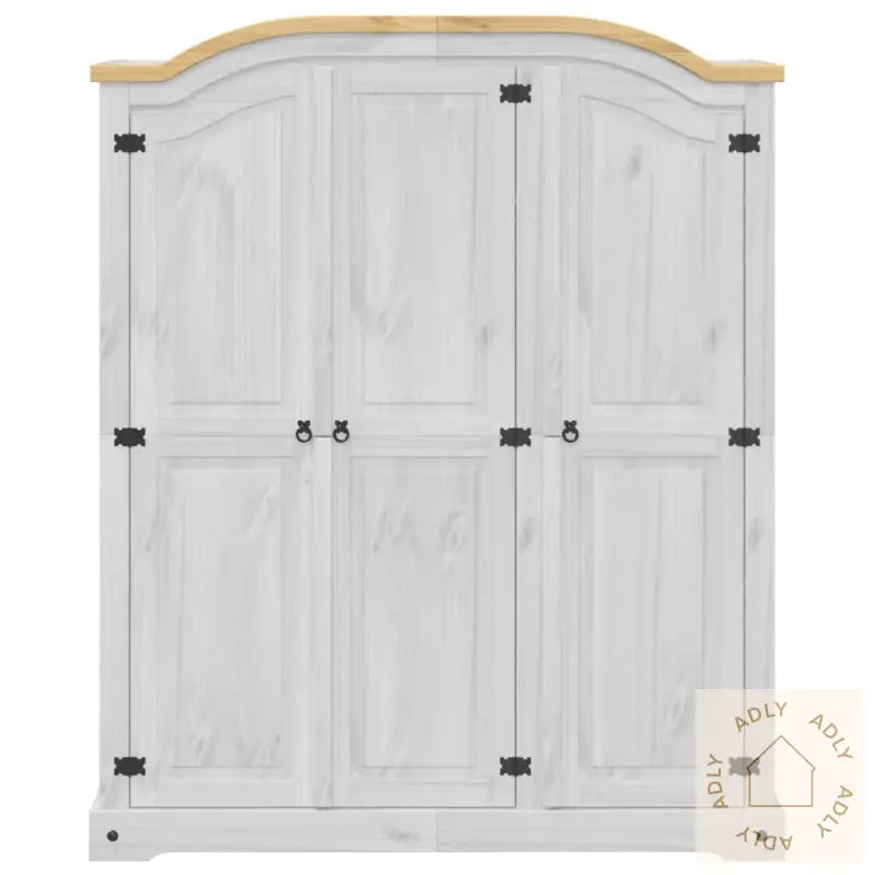 Garderobe Corona Hvit 151,5X52X186 Cm Heltre Furu