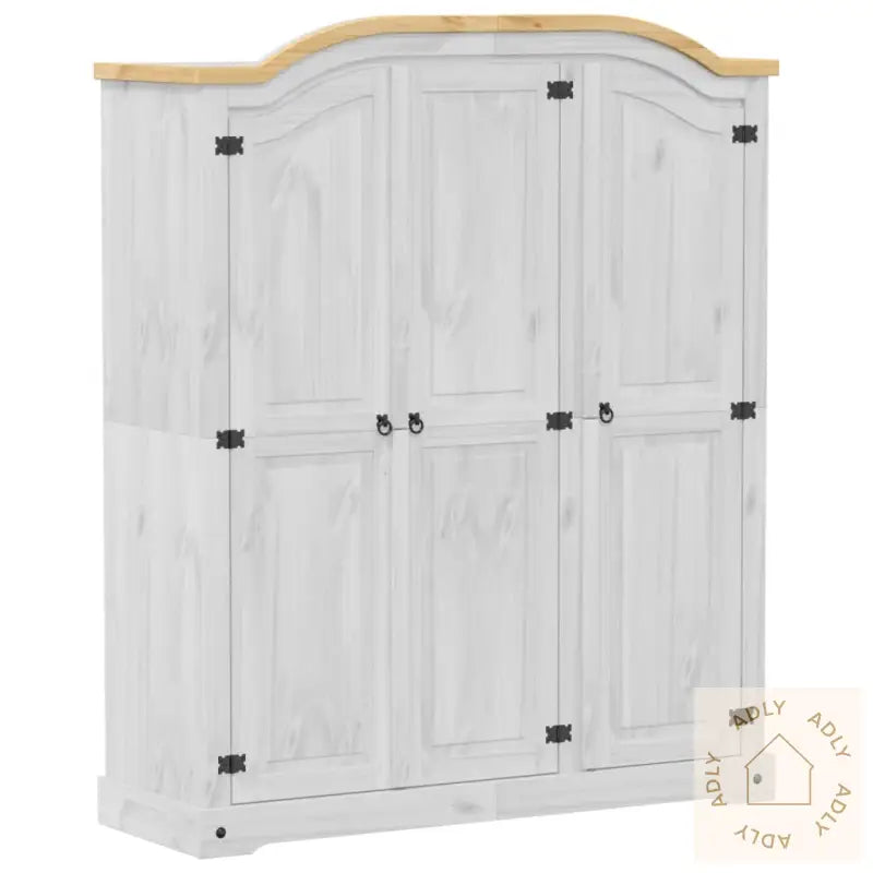 Garderobe Corona Hvit 151,5X52X186 Cm Heltre Furu