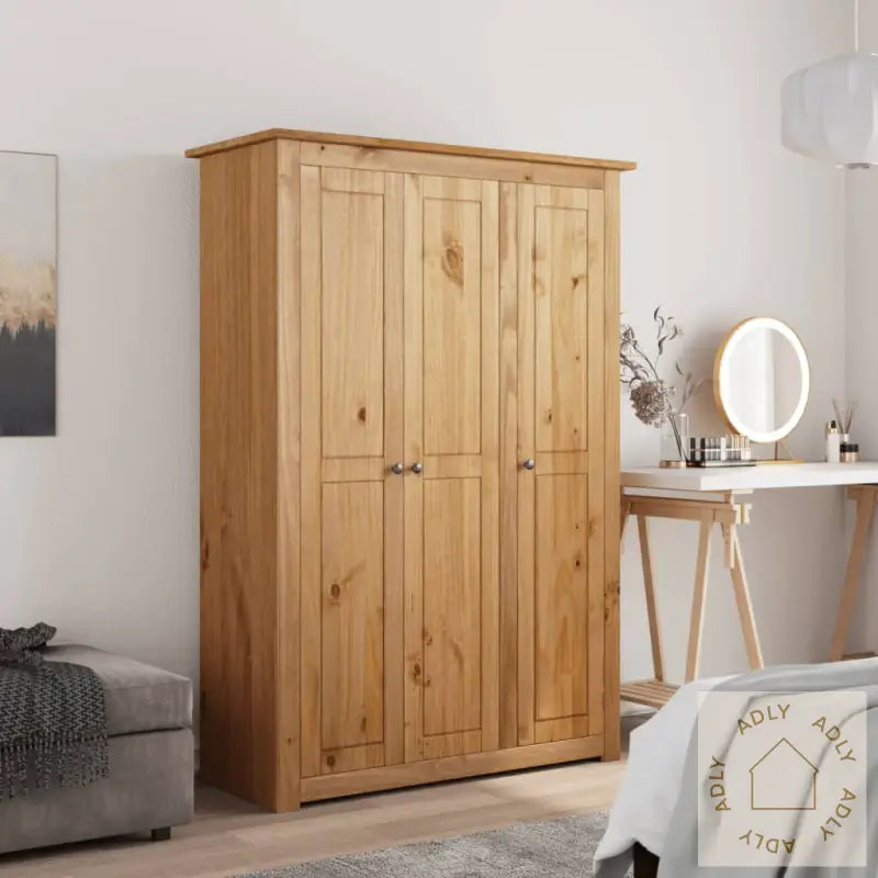 Garderobeskap 3 Dører 118X50X171,5 Cm Furu Panama Range
