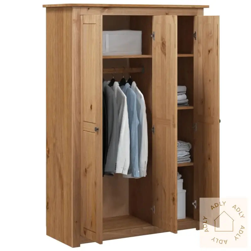 Garderobeskap 3 Dører 118X50X171,5 Cm Furu Panama Range