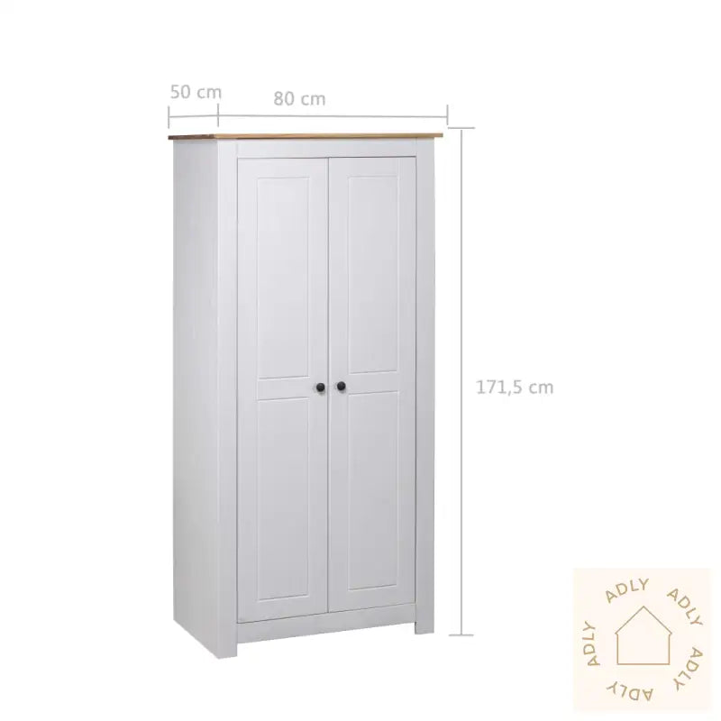 Garderobeskap Hvit 80X50X171,5 Cm Heltre Furu Panama Range