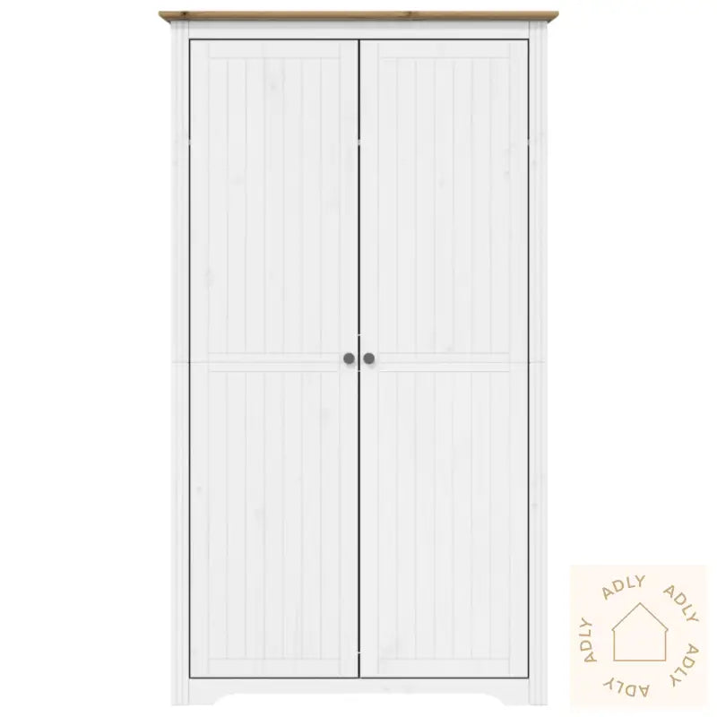 Garderobe Bodo Hvit Og Brun 99X53,5X173 Cm Heltre Furu