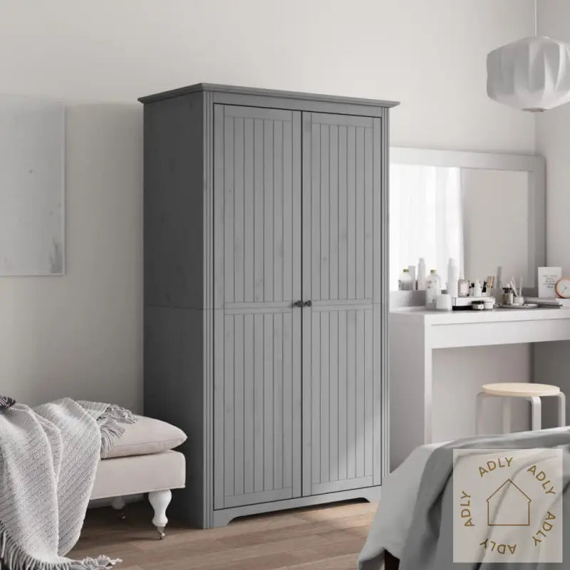 Garderobe Bodo Grå 99X53,5X173 Cm Heltre Furu