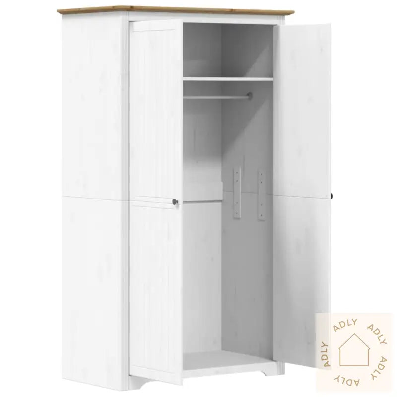 Garderobe Bodo Hvit Og Brun 99X53,5X173 Cm Heltre Furu