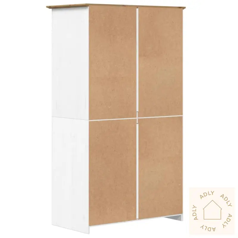 Garderobe Bodo Hvit Og Brun 99X53,5X173 Cm Heltre Furu