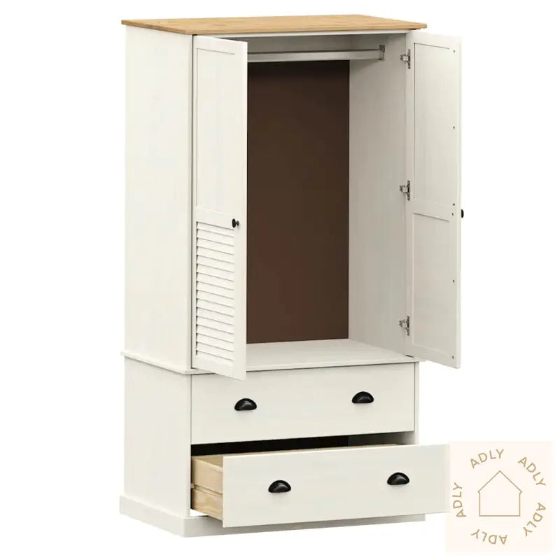 Garderobe Vigo Hvit 90X55X170 Cm Heltre Furu