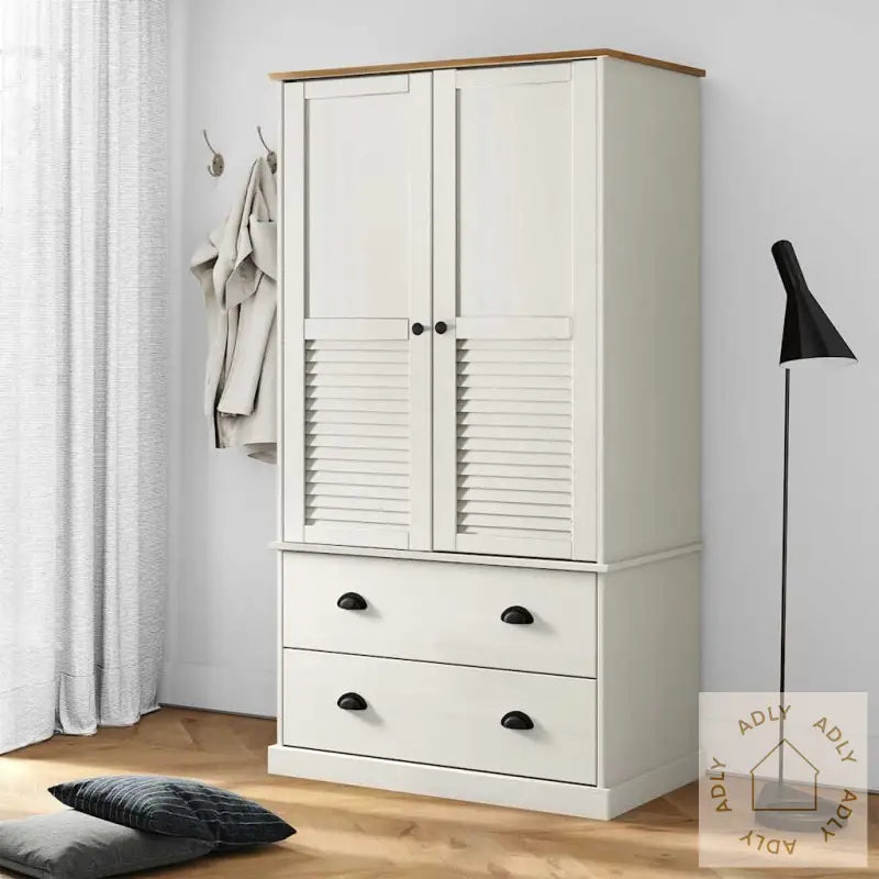 Garderobe Vigo Hvit 90X55X170 Cm Heltre Furu