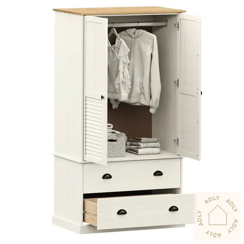 Garderobe Vigo Hvit 90X55X170 Cm Heltre Furu
