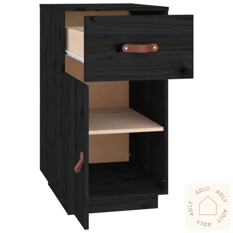 Skap Til Skrivebord Svart 40X50X75 Cm Heltre Furu