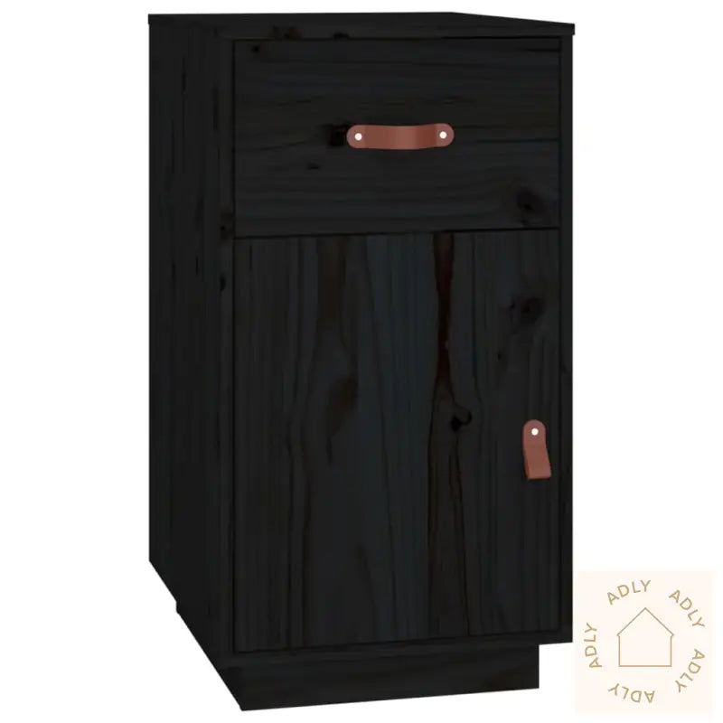 Skap Til Skrivebord Svart 40X50X75 Cm Heltre Furu