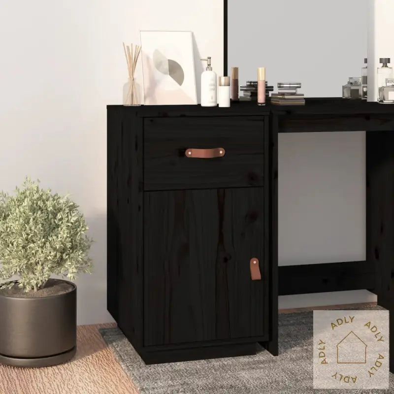Skap Til Skrivebord Svart 40X50X75 Cm Heltre Furu