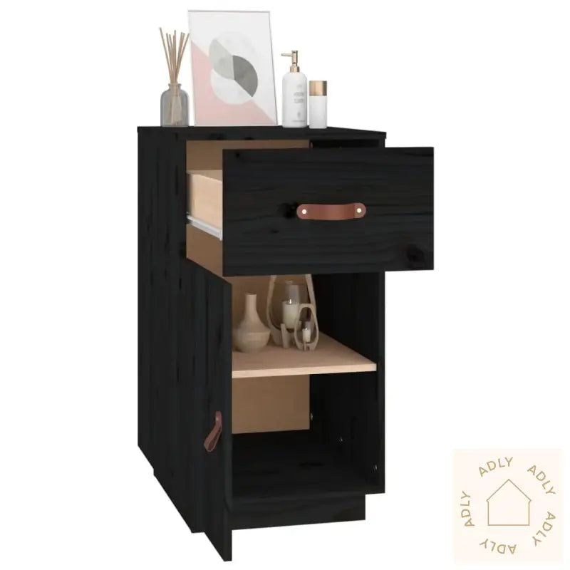 Skap Til Skrivebord Svart 40X50X75 Cm Heltre Furu