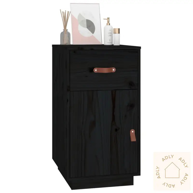 Skap Til Skrivebord Svart 40X50X75 Cm Heltre Furu