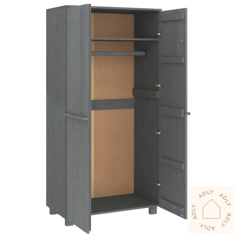 Garderobe Hamar 1 Mørkegrå 89X50X180 Cm Heltre Furu