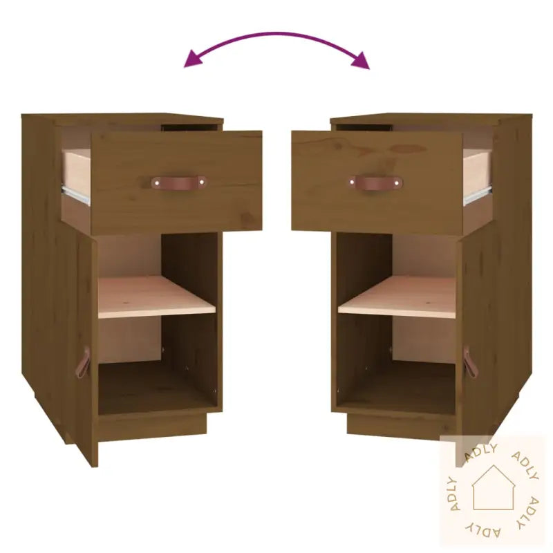 Skap Til Skrivebord Honningbrun 40X50X75 Cm Heltre Furu