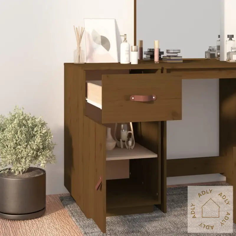 Skap Til Skrivebord Honningbrun 40X50X75 Cm Heltre Furu