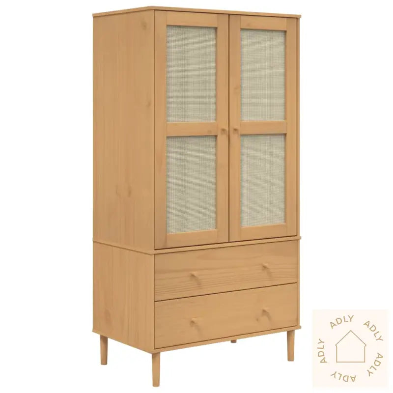 Garderobe Senja Rotting Utseende Brun 90X55X175 Cm Heltre Furu