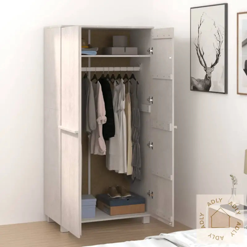 Garderobe Hamar Hvit 89X50X180 Cm Heltre Furu
