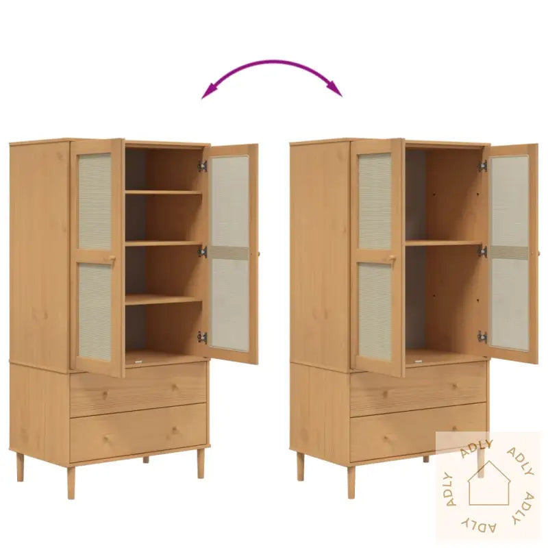 Garderobe Senja Rotting Utseende Brun 90X55X175 Cm Heltre Furu