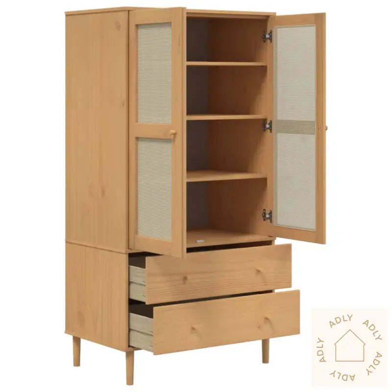 Garderobe Senja Rotting Utseende Brun 90X55X175 Cm Heltre Furu