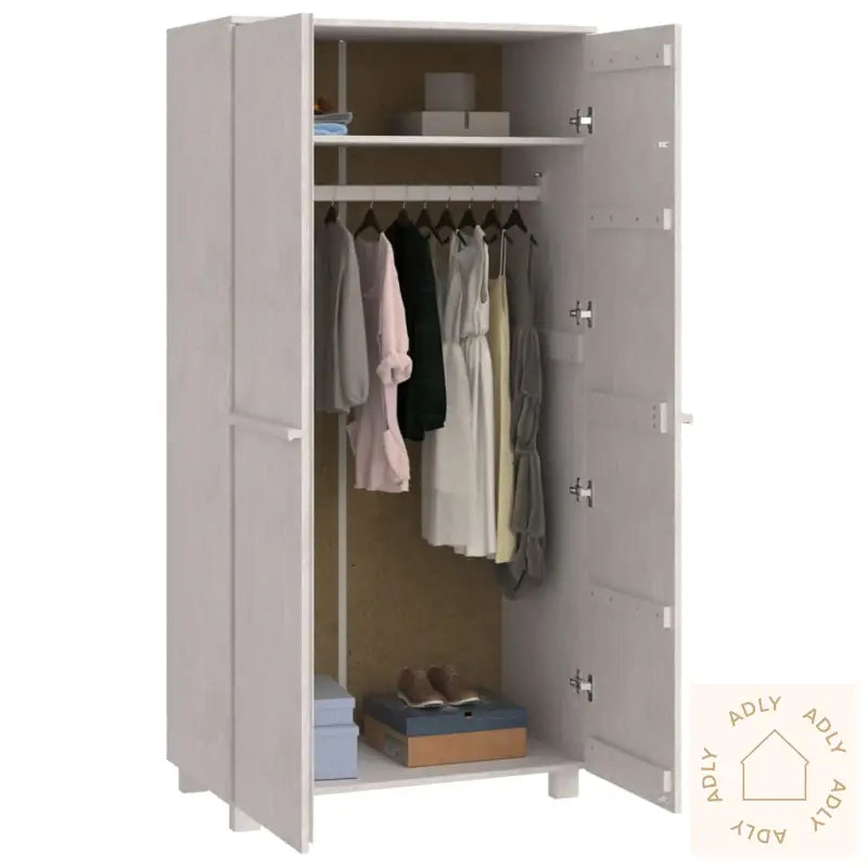 Garderobe Hamar Hvit 89X50X180 Cm Heltre Furu