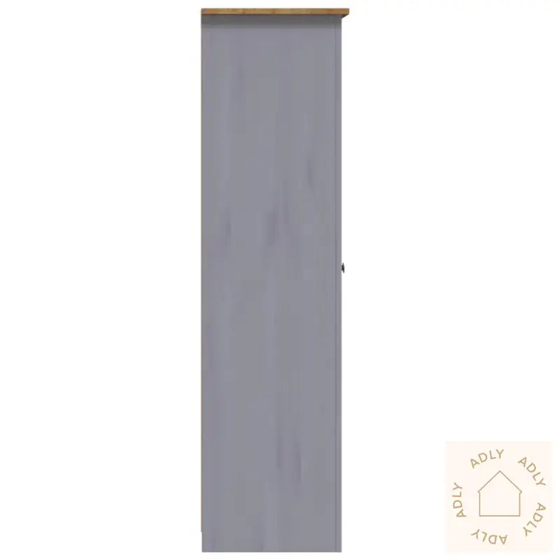 Garderobeskap 3 Dører Grå 118X50X171,5 Cm Furu Panama Range