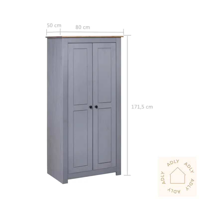 Garderobeskap Grå 80X50X171,5 Cm Heltre Furu Panama Range