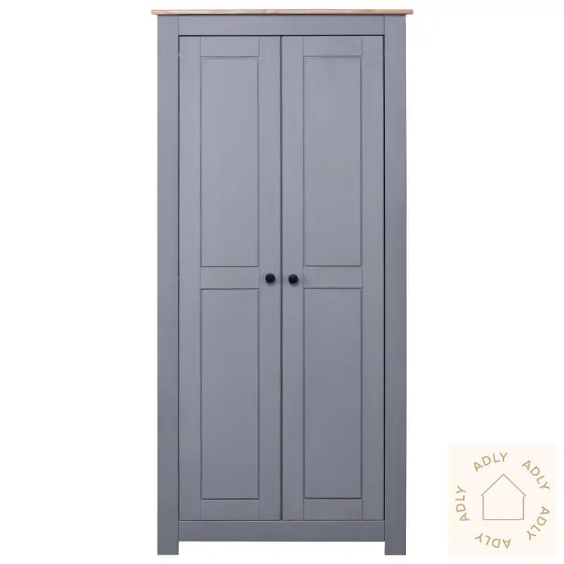 Garderobeskap Grå 80X50X171,5 Cm Heltre Furu Panama Range