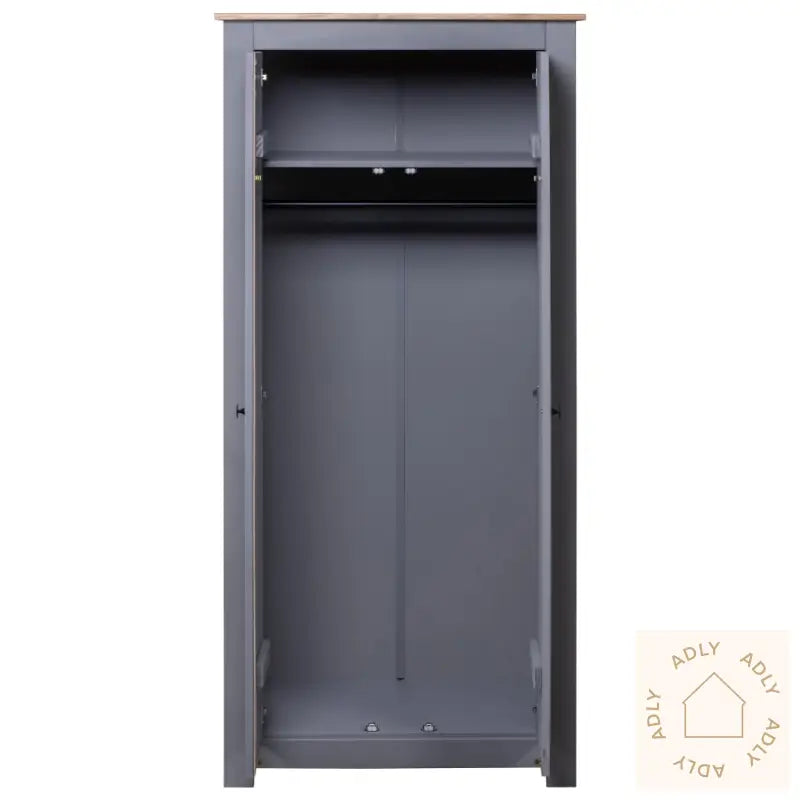 Garderobeskap Grå 80X50X171,5 Cm Heltre Furu Panama Range