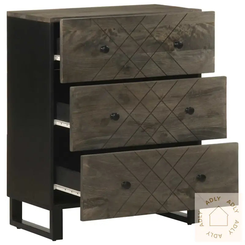 Skjenker 2 Stk Svart 60X33X75 Cm Heltre Mango