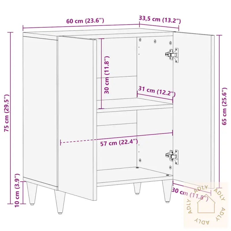 Skjenk 60X33,5X75 Cm Heltre Mango
