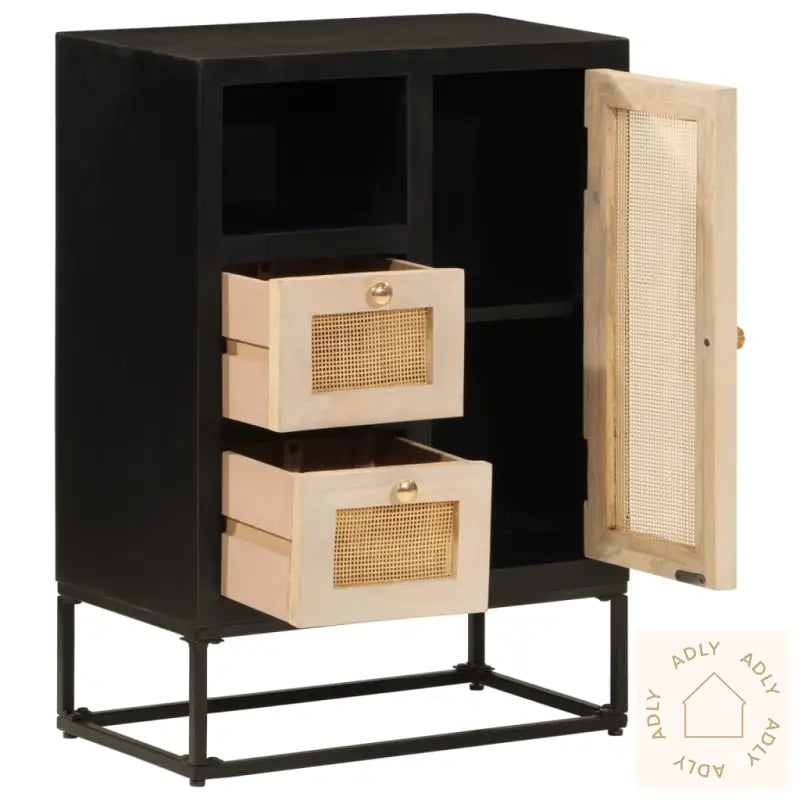 Skjenk Svart 55X30X76 Cm Heltre Mango Og Jern