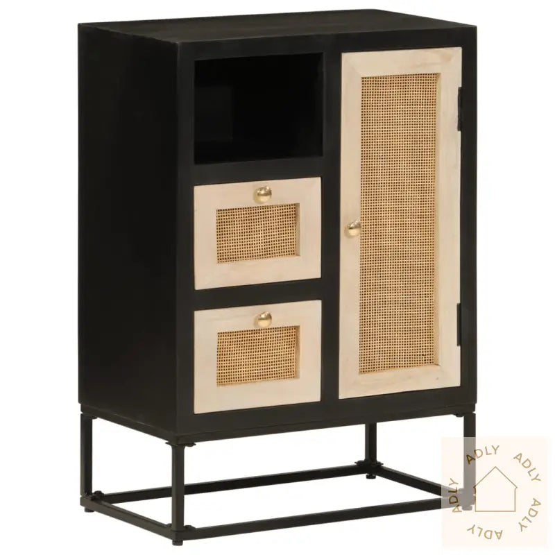 Skjenk Svart 55X30X76 Cm Heltre Mango Og Jern