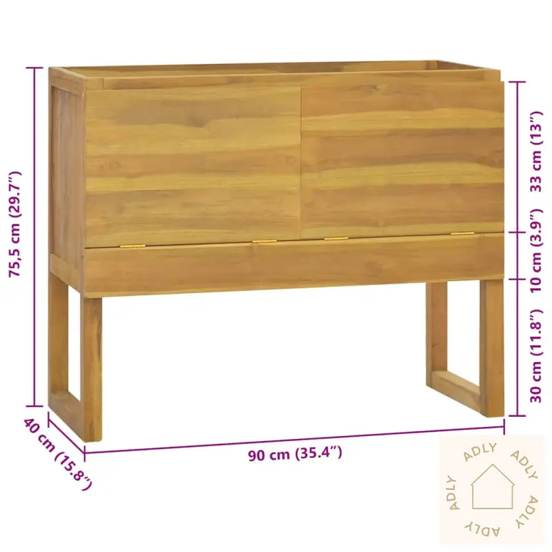 Baderomsskap 90X40X75,5 Cm Heltre Teak