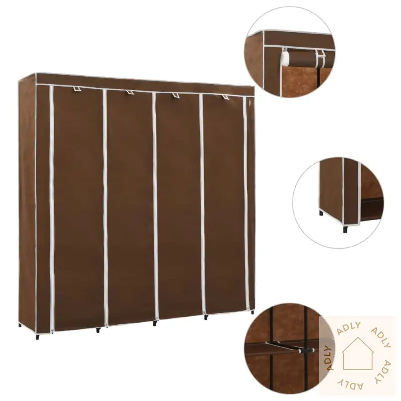Garderobeskap Med 4 Rom Brun 175X45X170 Cm