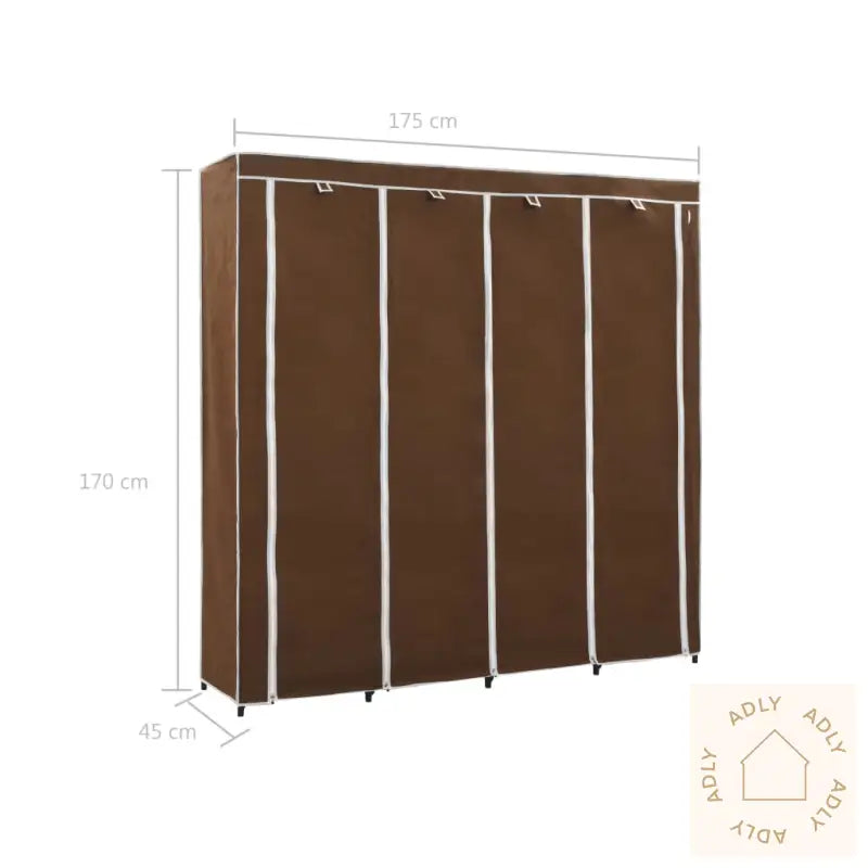 Garderobeskap Med 4 Rom Brun 175X45X170 Cm