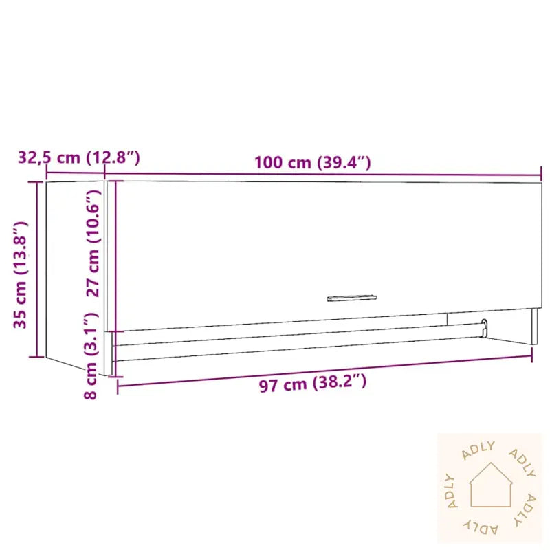Garderobe Artisan Eik 100X32,5X35 Cm Konstruert Tre