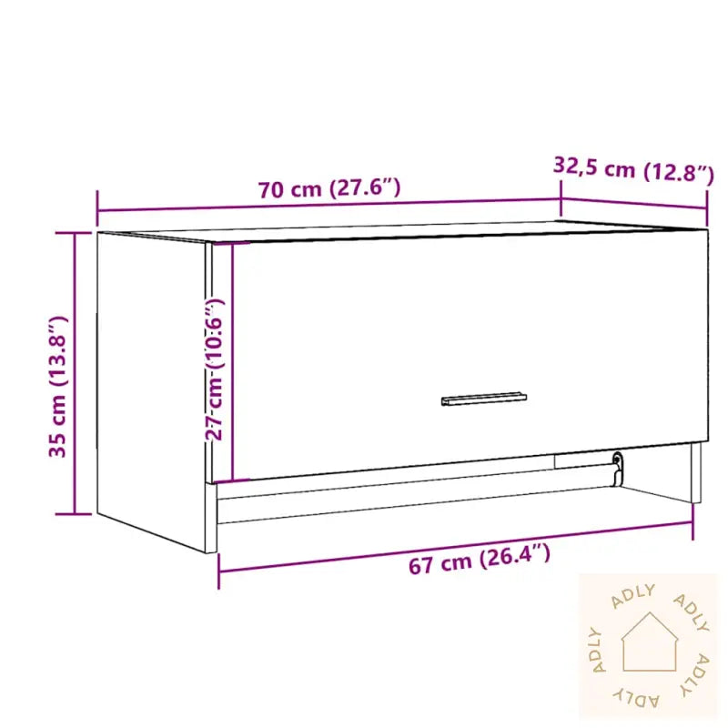 Garderobe Artisan Eik 70X32,5X35 Cm Konstruert Tre