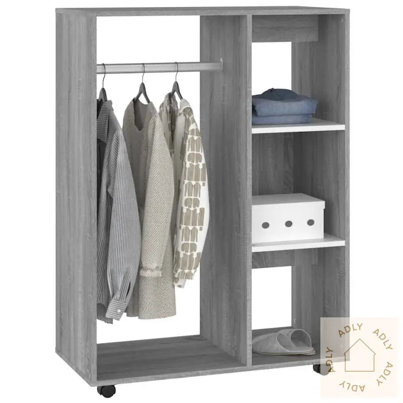 Garderobe Grå Sonoma 80X40X110 Cm Konstruert Tre