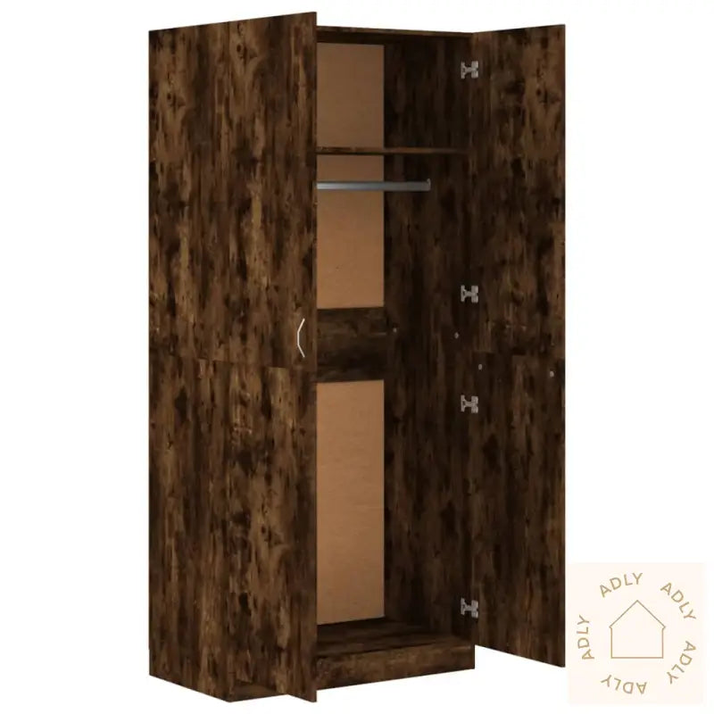 Garderobe Røkt Eik 90X52X200 Cm Konstruert Tre