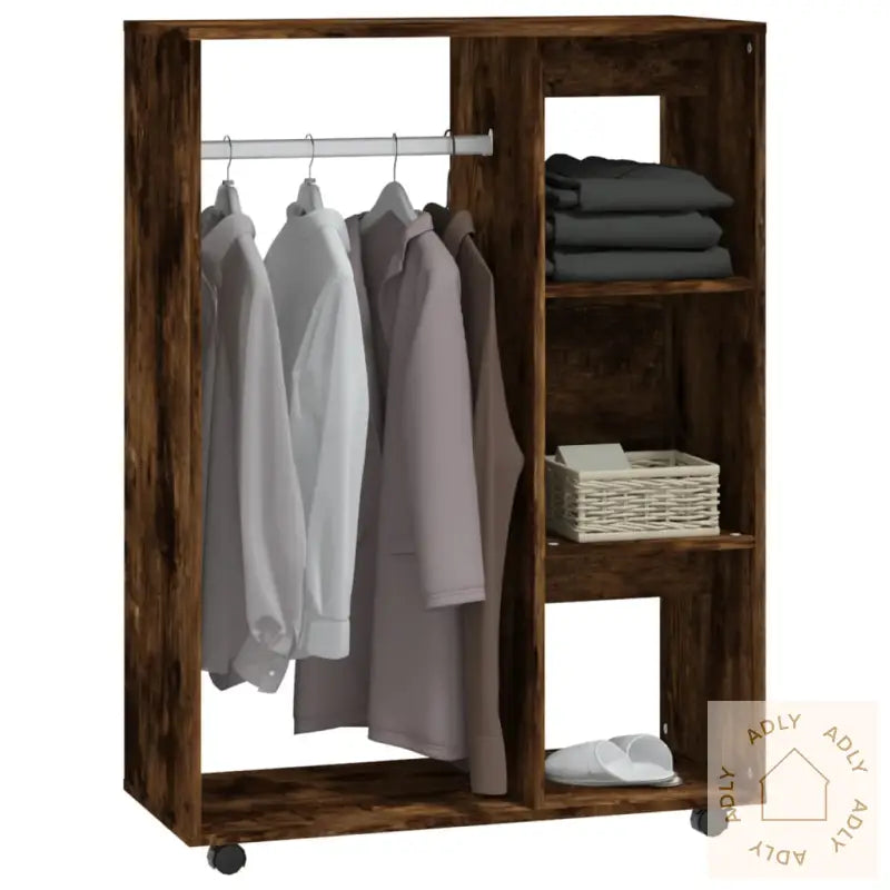 Garderobe Røkt Eik 80X40X110 Cm Konstruert Tre